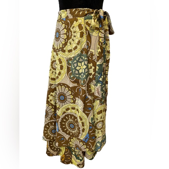 Kariza Vintage One Size Boho Hippie Eclectic Traveler Mandala Layered Wrap Skirt - Picture 2 of 10